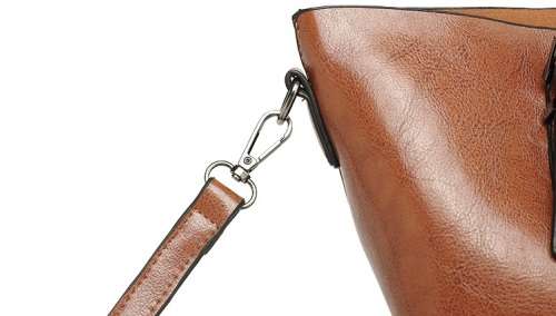 2017 Oil Leather-style Crossbody/Shoulder Tote Bag Brown or Burgundy)